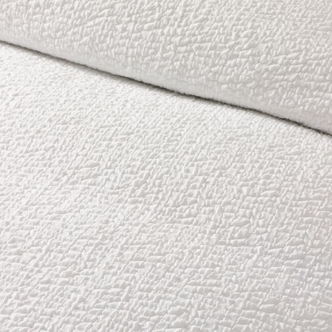 CATHERINE LANSFIELD SINGLE DUVET COVER Crinkle Seersucker White