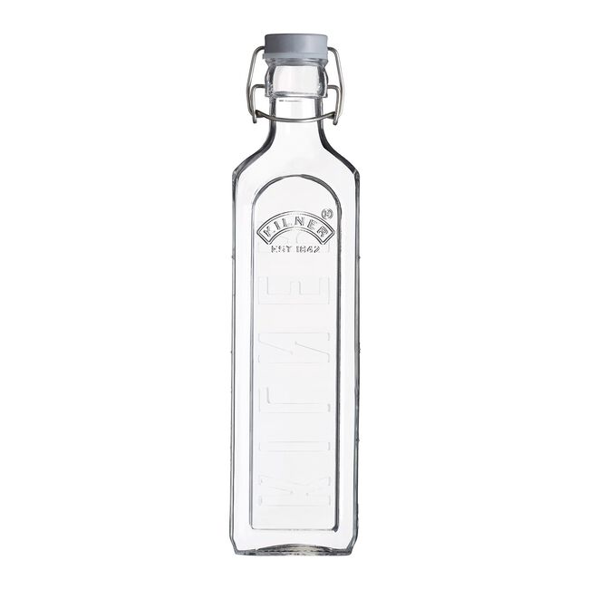 KILNER SQUARE WIDE MOUTH 1L Cliptop Bottle 