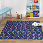 Baby Splash Mat Dino Land Mat 130cm x 130cm - Blue