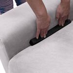 REGAL MILLS EASYSTRETCH VELVET SILVER 4 Seater Sofa Cover