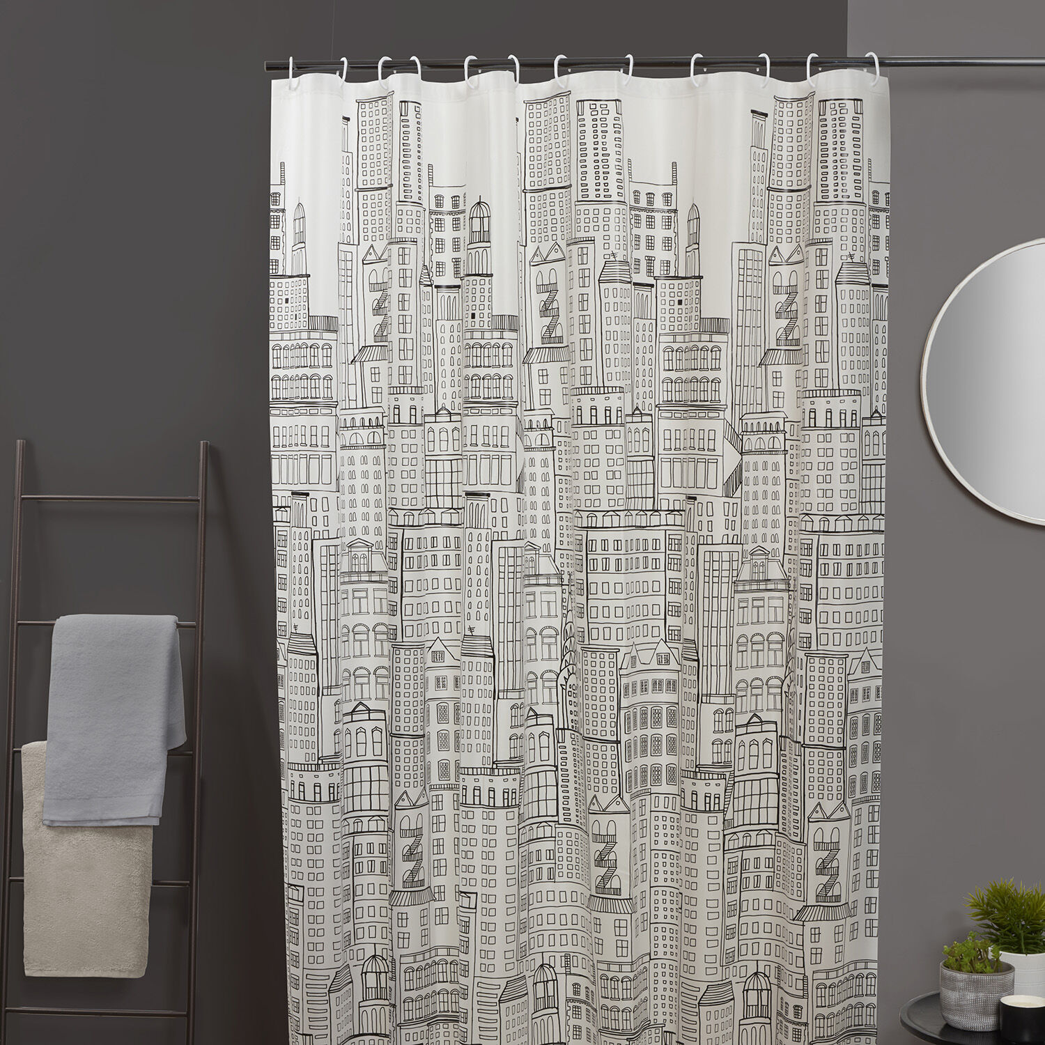 Peva City Scape Multi Shower Curtain, Is Peva Safe In Shower Curtains