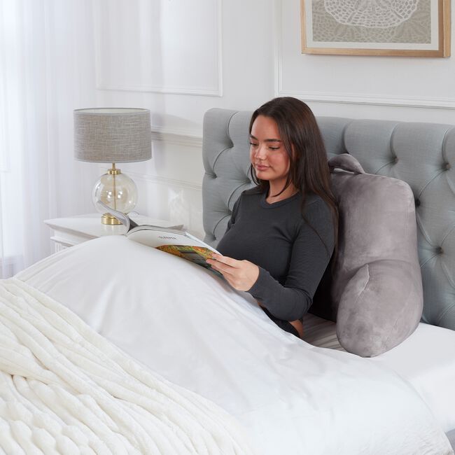 Nicole Day Plush Reading Pillow - Mink