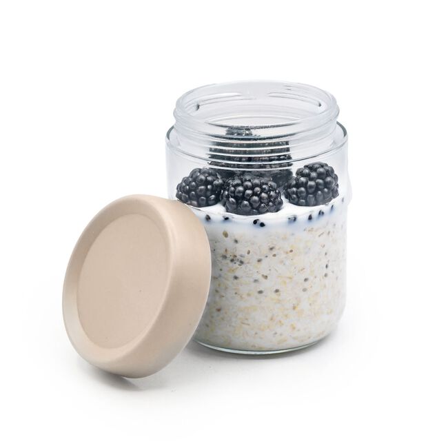 Melii Fluted 473ml Overnight Oats Glass Jars