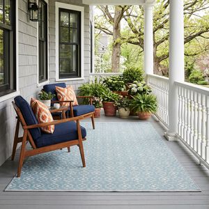 Meso Blue 150cm x 210cm Outdoor Rug - Blue