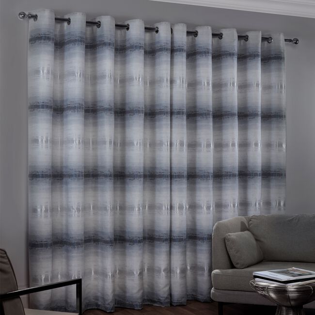 OMBRE BANDS SILVER 66x72 Curtain