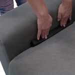 REGAL MILLS EASYSTRETCH VELVET DARK GREY  4 Seater Sofa Cover