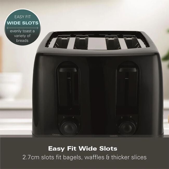 HAMILTON BEACH ESSENTIALS BLACK 4 Slice Toaster
