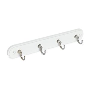 4 Round Hook White Wooden Board