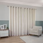 EMBROIDERED TRIM VELVET IVORY 66x54 Curtain