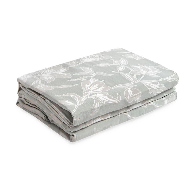 FLORAL JACQUARD DUCK EGG 66x 54 Curtain