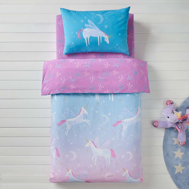 JUNIOR BED DUVET COVER Unicorn Bows