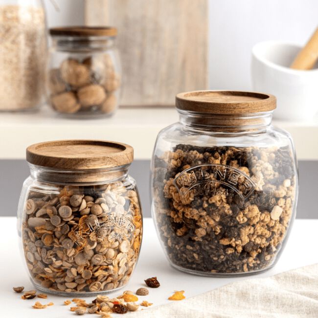 KILNER UNIVERSAL 0.85L Storage Jar with Acacia Lid