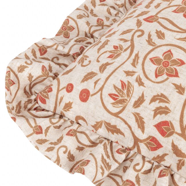 1973 Linen Filigree Ochre Cushion 50cm x 50cm