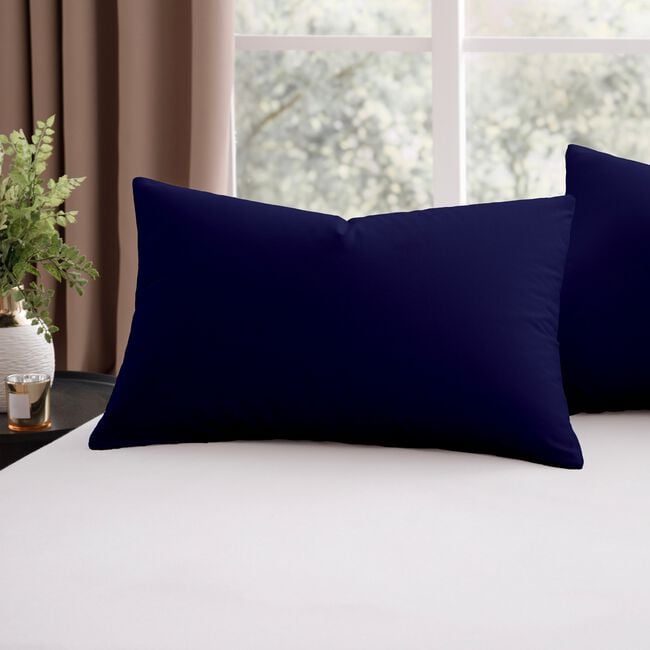 Nicole Day Percale Housewife Pillowcases - Navy 