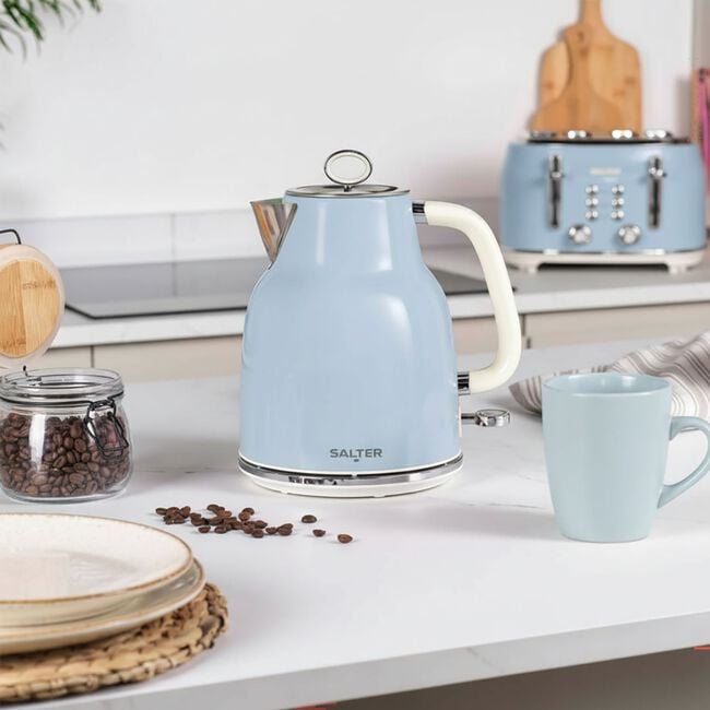 SALTER RETRO BLUE 1.7L Rapid Boil Kettle