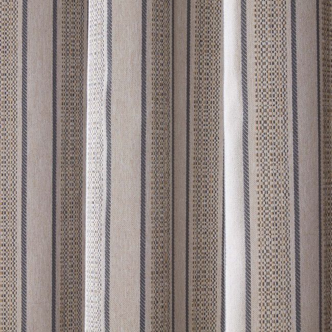 BLACKOUT DOPE DYE WOVEN STRIPE NATURAL 66x54 Curtain
