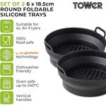 Tower Black Round Foldable Air Fryer Trays -2 Pack