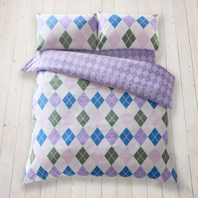 SINGLE DUVET COVER Argyle Multi