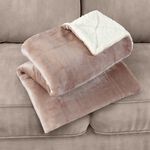 NICOLE DAY MINK SHERPA TAUPE 130x170cm Throw