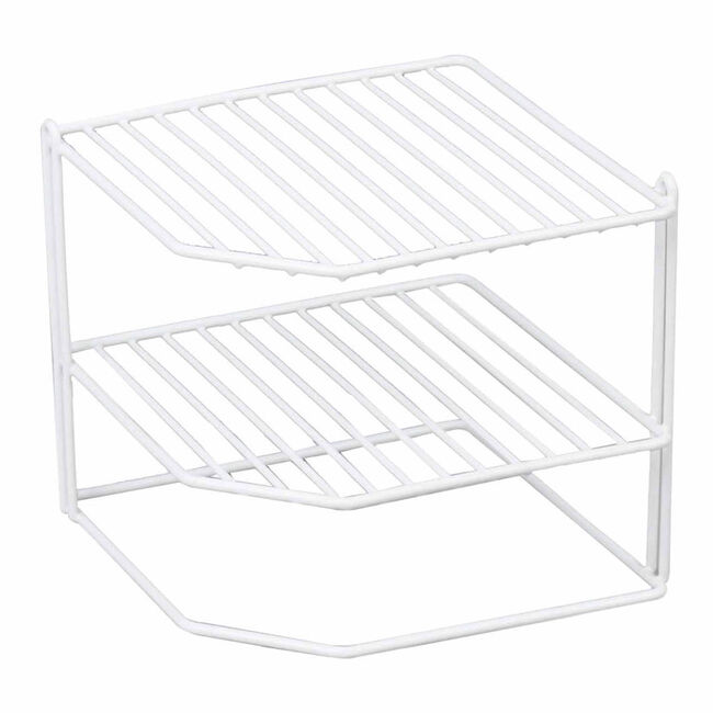 Square 3 Tier Corner Shelf White Home Store + More