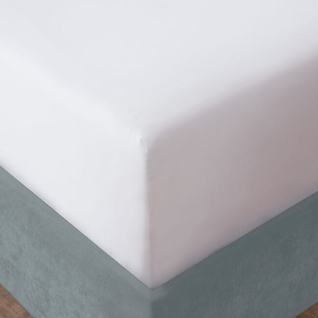 SINGLE FITTED SHEET 350 Threadcount Cotton White