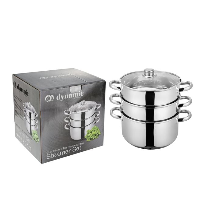 Dynamic Chef 24cm 3 Tier Steamer