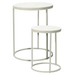 White Marble Effect Side Table Set of 2