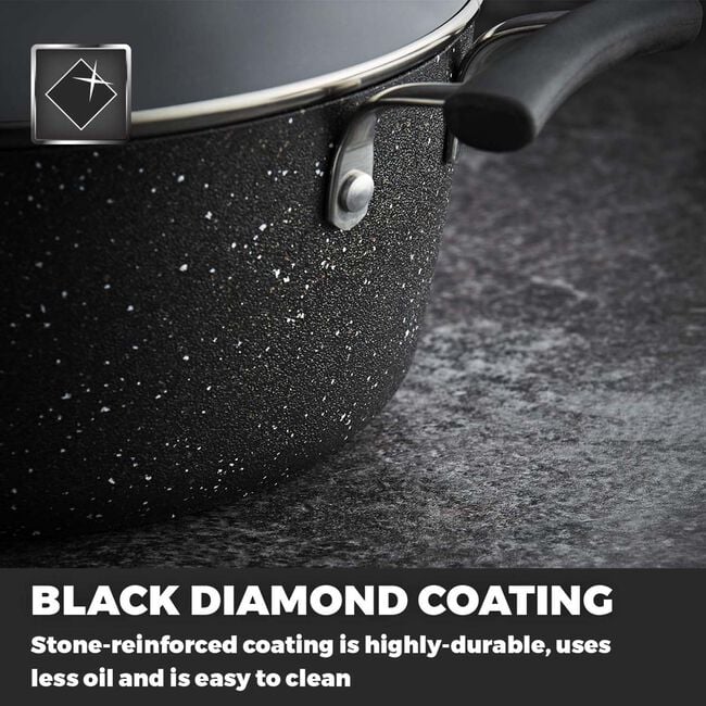Tower Precision Black 24cm Casserole
