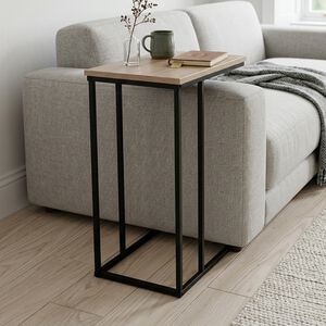 Side Table With Black Metal Frame