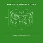 100GSM 4 Seater Round Furniture Set Cover