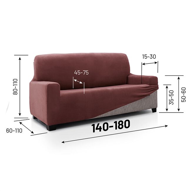 REGAL MILLS EASYSTRETCH VELVET BORDEAUX  2 Seater Sofa Cover