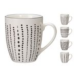 Siaki Cream & Black Printed 350ml Mug