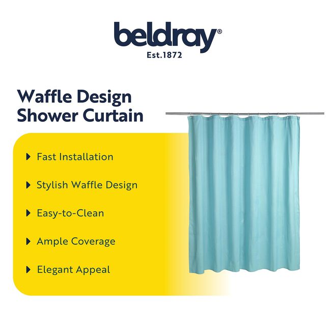 Beldray Waffle Shower Curtain - Aquamarine