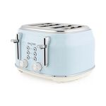 SALTER RETRO BLUE CURVED BODY 4 Slice Toaster