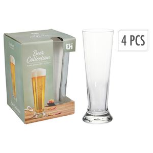 Beer Collection 4Pk Long Beer Glasses 380ml