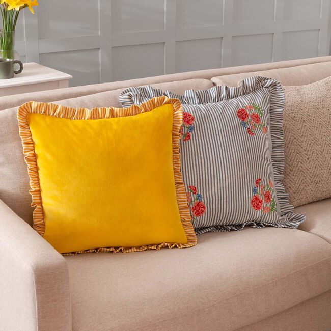WYLDER SOLENE RUFFLE YELLOW 45x45 Cushion