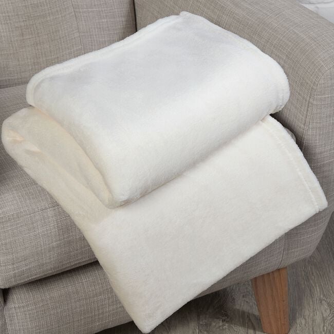 Nicole Day Fleece Throw 150cm x 180cm - Cream