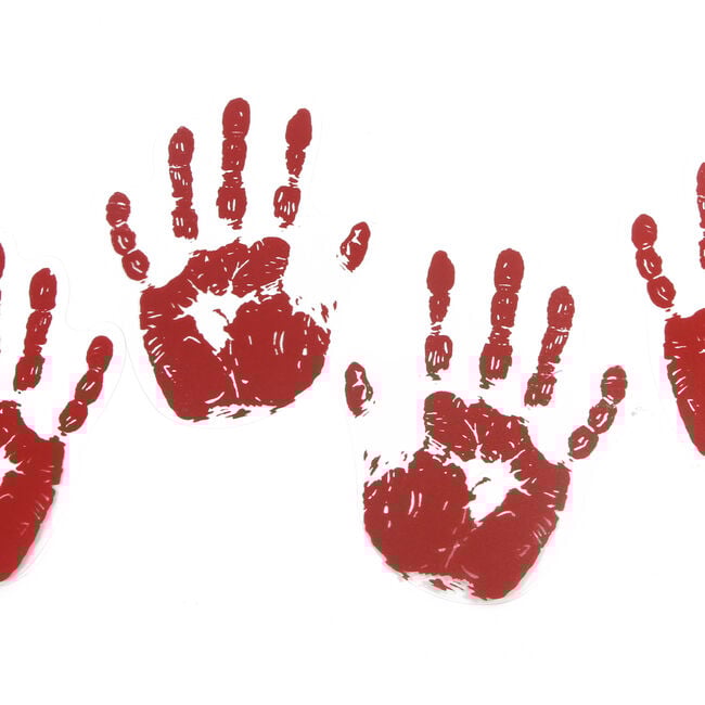 Bloody Handprint Stickers- 6 Pack