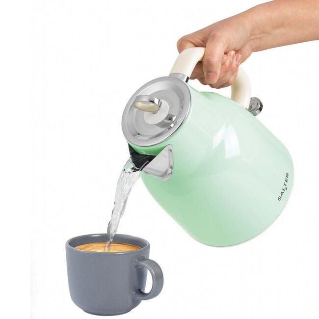 SALTER RETRO GREEN 1.7L Rapid Boil Kettle