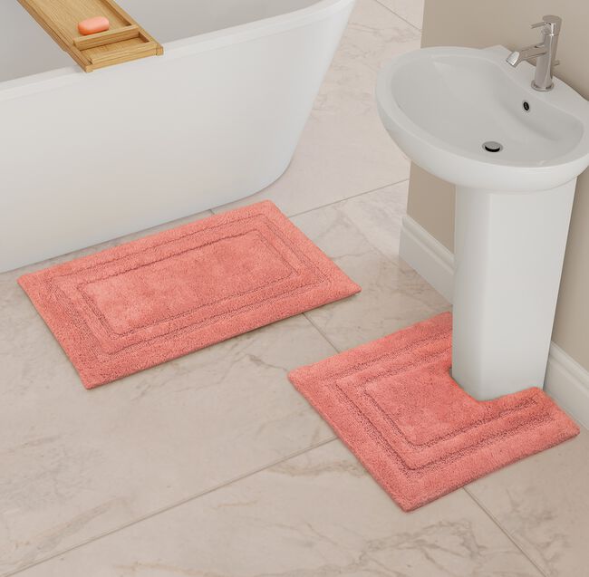 COTTON BORDER ROSE 50x80 Bath Mat