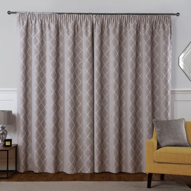 PENCIL PLEAT PEARL DOVE GREY 90X90 Curtain