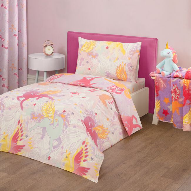 SINGLE DUVET COVER Unicorn SkyCity