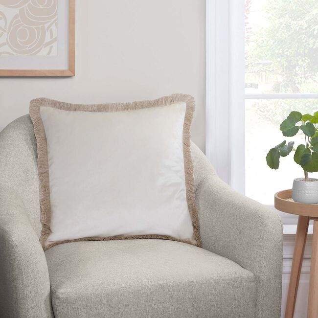 ELLEN FRINGE IVORY 45x45 Cushion