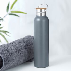 Tower 750ml Water Bottle with Bamboo Lid - Steel