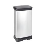 Curver Deco 50L Silver Metal Pedal Bin