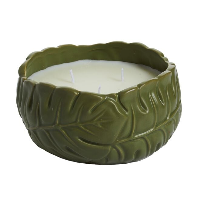 Green Leaf 3 Wick Citronella Candle