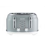 SALTER RETRO GREY CURVED BODY 4 Slice Toaster