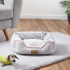 Quilted Soft Fleece Pet Bed Small