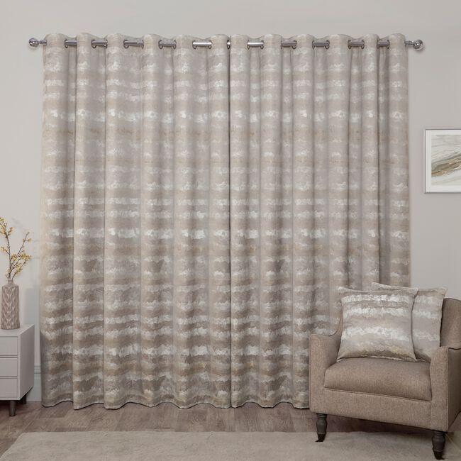 SUNSET STRIPES GREY/OCHRE 66x54 Curtain