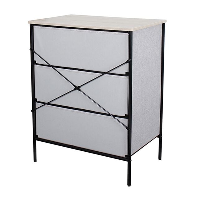 Stylehome 3 Drawer Grey Cabinet